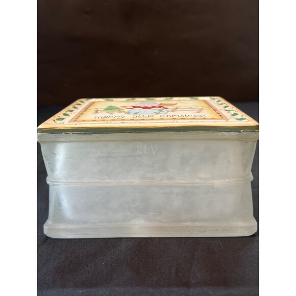 Illuminated Frosted Glass Block Night Light With Snowman Lid Design - "Have Your - Picture 7 of 10